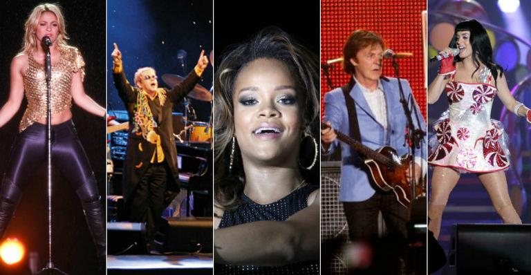 Shakira, Elton John, Rihanna, Paul McCartney e Katy Perry - AgNews/PhotoRioNews/ Brasil Fotopress