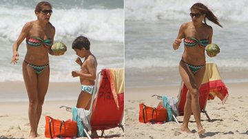 Nívea Stelmann curte a praia com Miguel - Clayton Militão / PhotoRioNews