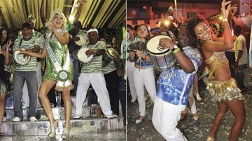 Antonia samba com ritmistas da Mocidade, no Rio, ao ser empossada como rainha de bateria. Quitéria Chagas no lançamento do CD da Liga das Escolas de Samba de SP. - Francisco Cepeda