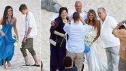 Selena e Justin namoram durante casamento na praia de Los Cabos, no México. A noiva, Shannon Larossi, tira fotos com seus convidados. - City Files