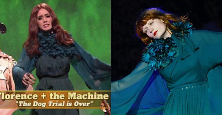 Katy Perry imita Florence Welch no 'Saturday Night Live' - Fotomontagem