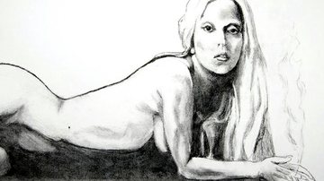 Retrato de Lady Gaga nua, feita por Tony Bennett - Reprodução