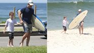 Murilo Benicio e Pietro na praia - Delson Silva / AgNews