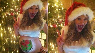 Grávida de seis meses, Hilary Duff deseja feliz Natal a todos - Reprodução Twitter
