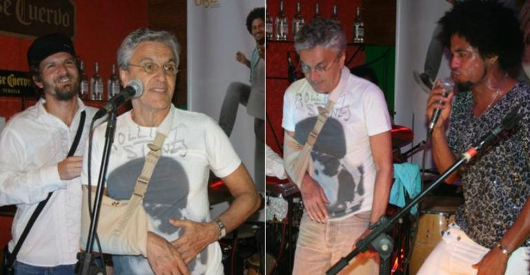 Caetano Veloso usa tipoia em show com Saulo Fernandes e Magary Lord - Divulgação