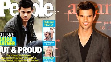 Falsa capa de revista americana traz na capa que Taylor Lautner é gay - Fotomontagem