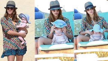Jessica Alba na praia com as filhas - GrosbyGroup