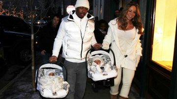 Mariah Carey com seu marido, Nick Cannon, e os filhos na noite de Réveillon, em Aspen - The Grosby Group
