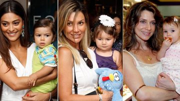 Juliana Paes, Flávia Alessandra e Letícia Spiller com seus bebês - Felipe Assumpção e Philippe Lima/ AgNews