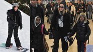 Lourdes Maria encara o desafio do snowboard em chique estação de esqui. Brahim, Mercy, Madonna e David desembarcam no aeroporto de Gstaad. - City Files