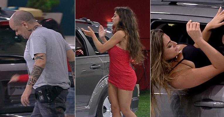 João Carvalho, Laisa e Monique foram os três primeiros a desistirem da prova de imunidade do Big Brother Brasil 12 - Divulgação/Globo
