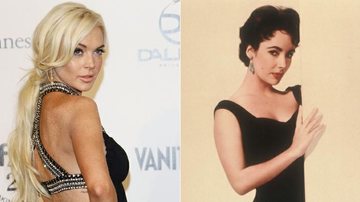 Lindsay Lohan, em 2011, e Elizabeth Taylor, em 1955 - Getty Images
