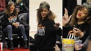 Rihanna se diverte em partida de basquete da NBA, em Los Angeles - Reprodução/Getty Images