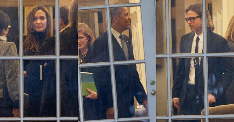 Angelina Jolie e Brad Pitt visitam Barack Obama na Casa Branca, em Washington, DC - Getty Images
