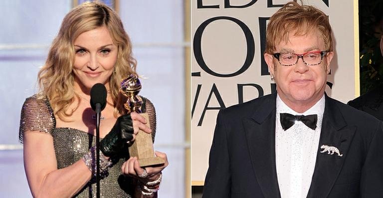 Madonna e Elton John protagonizam o ‘climão’ do Globo de Ouro 2012 - Getty Images