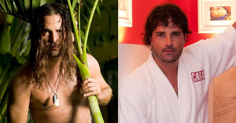 Antes e depois: Rodrigo Phavanello com o visual de 'Rei Davi' e após cortar as madeixas - Márcio Nunes