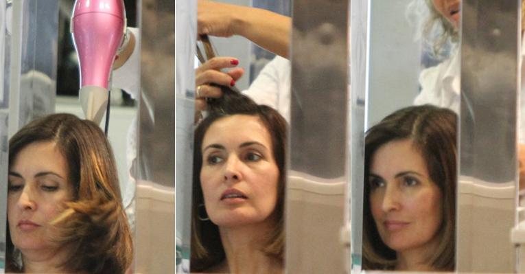Fátima Bernardes em tarde no cabeleireiro no Rio de Janeiro - Clayton Militão / Photo Rio News