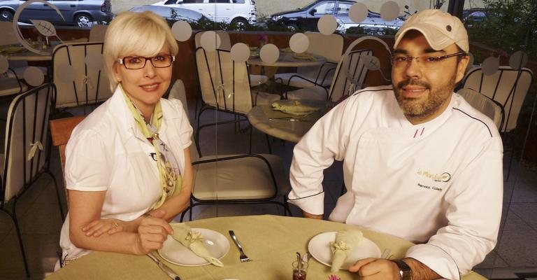 Gisela Savioli entrevista o chef Renato Caleffi, em SP.