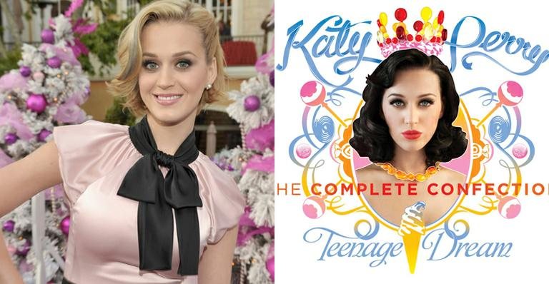 Katy Perry e a capa de 'Teenage Dream:The Complete Confection' - Getty Images; Divulgação