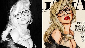 Lady Gaga ganha desenhos inspirados em fotos que ela fez para o fotógrafo Terry Richardson - Fotomontagem
