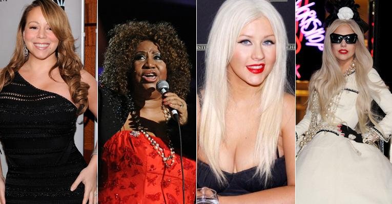Mariah Carey, Aretha Franklin, Christina Aguilera e Lady Gaga foram algumas das personalidades que lamentaram a morte de Whitney Houston neste domingo, 12 - Fotomontagem