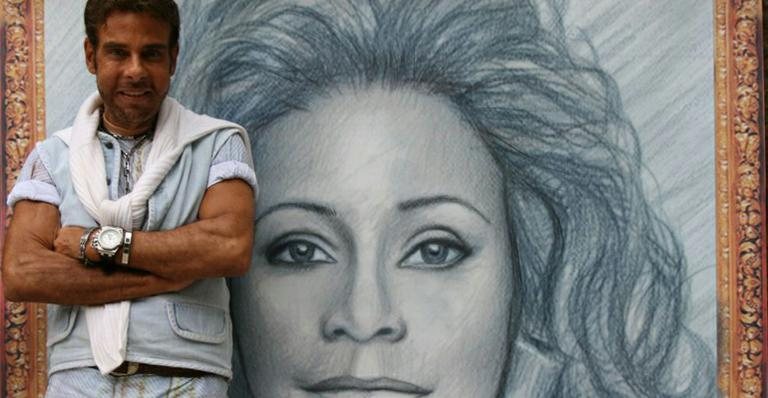 Roberto Camasmie faz quadro de Whitney Houston - Divulgação