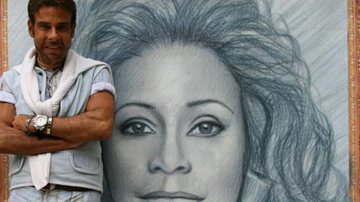 Roberto Camasmie faz quadro de Whitney Houston - Divulgação