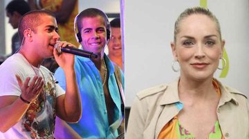 Pipo e Rafa mandam beijo para Sharon Stone - Uran Rodrigues; AgNews