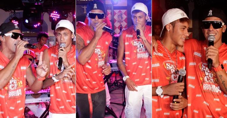 Neymar canta e dança com Leandro Sapucahy - Philippe Lima / AgNews