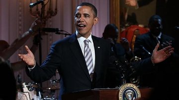 Barack Obama durante show de blues do Mês da História Negra na Casa Branca - Getty Images