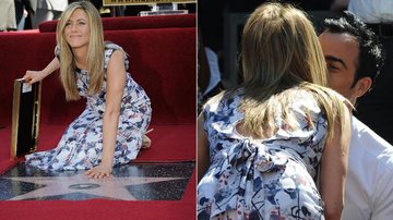Jennifer Aniston ganha estrela na Calçada da Fama e dá beijo em Justin Theroux - Getty Images / Splash News