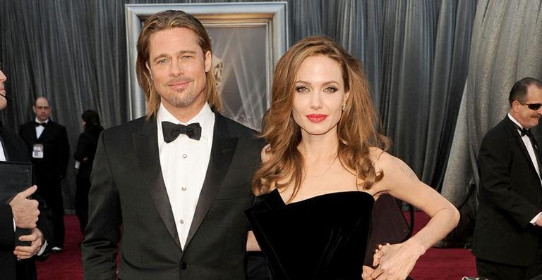 Brad Pitt e Angelina Jolie no Oscar 2012 - Getty Images