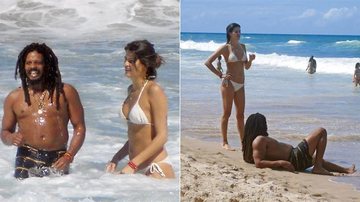 Em Salvador, Rohan Marley, empresário e filho de Bob Marley, e a modelo Isabeli Fontana passam dia na praia. Relax após o carnaval.