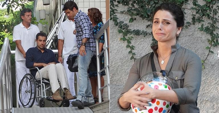 Vicente (Ricardo Pereira) recebe alta e Claudia (Giovanna Antonelli) vai escondida acompanhar sua saída do hospital - Divulgação/ Rede Globo