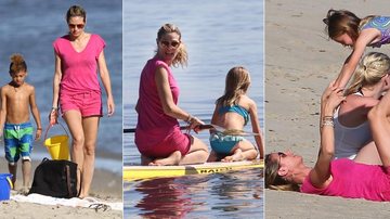Heidi Klum curte praia californiana na companhia dos filhos - Reprodução/The Grosby Group