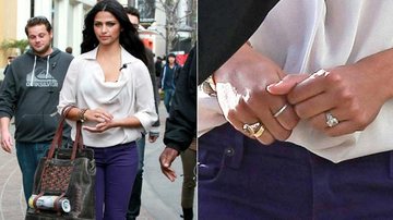 Camila Alves em Los Angeles com a bolsa que ela desenhou e seu anel de noivado - The Grosby Group