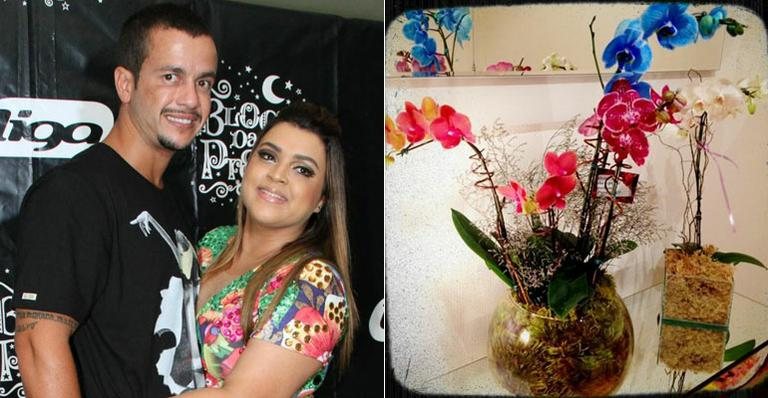Carlos Henrique Lima dá flores para Preta Gil - AgNews; Reprodução / Twitter