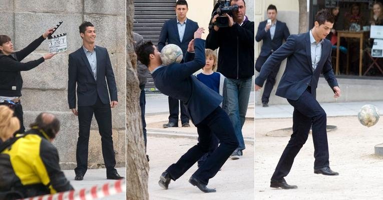 Cristiano Ronaldo grava comercial em rua de Madri, na Espanha - The Grosby Group