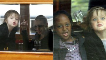 Angelina Jolie se diverte com as caretas das filha Zahara e Shiloh para o paparazzo - The Grosby Group
