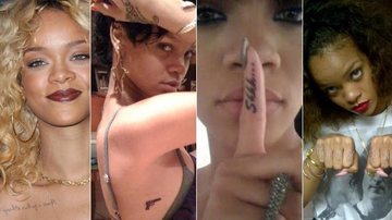 Rihanna tem 16 tatuagens; saiba o que significa cada uma - Reprodução/Twitter;Getty Images