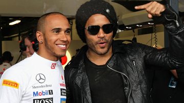 Lenny Kravitz conhece piloto Lewis Hamilton na Austrália - Getty Images
