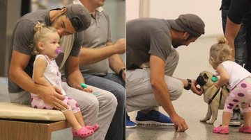 Victor Pecoraro se diverte com a filha Sophia no shopping - Marcus Pavão/AgNews
