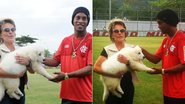 Ana Maria Braga entrega cachorrinho de presente para Ronaldinho Gaúcho - Alexandre Vidal; Reprodução / Twitter