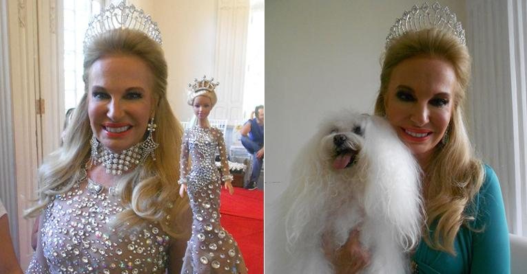 Brunete Fraccaroli desfilou vestida de Barbie e com sua cachorrinha Sissi em evento infantil - Divulgação