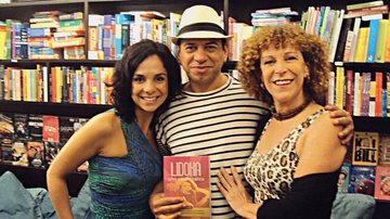 Em livraria de São Paulo, Claudiane Carvalho e Xicão Alves prestigiam o livro da amiga e ex-Frenética Lidoka.