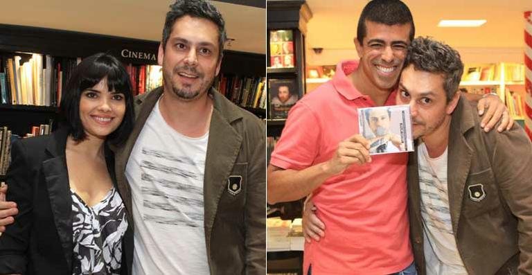 Alexandre Nero recebe Vanessa Giácomo e Marcius Melhem no lançamento do CD 'Vendo Amor' - Raphael Mesquita / PhotoRioNews