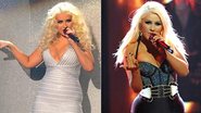 Christina Aguilera: em novembro de 2011 e nessa segunda-feira, 16 - Getty Images / Reprodução