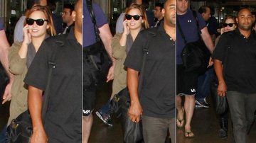 Demi Lovato desembarca em São Paulo com sua equipe e cercada por seguranças - Danilo Carvalho/AgNews