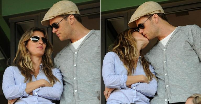 Gisele Bündchen e Tom Brady: beijo em jogo de beisebol - Reuters