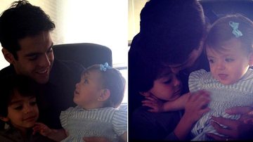 Kaká com os filhos Luca e Isabella - Reprodução/Twitter